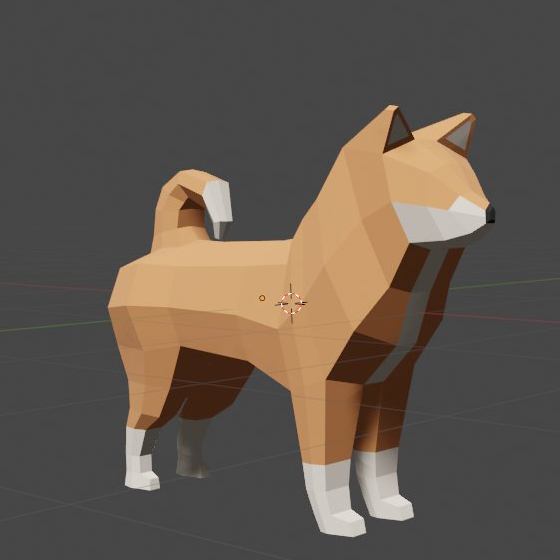 ローポリな犬を作ってみた
