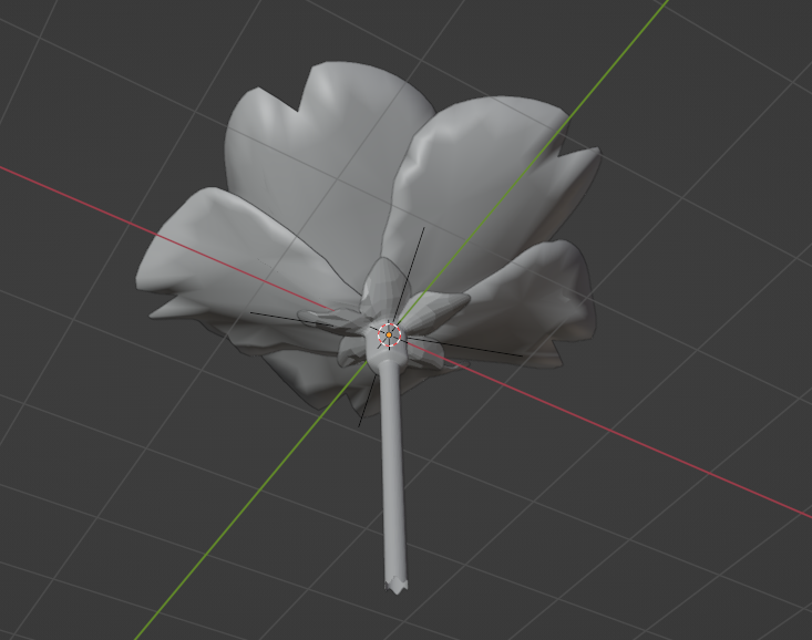 桜の花モデリング（下からアングル）